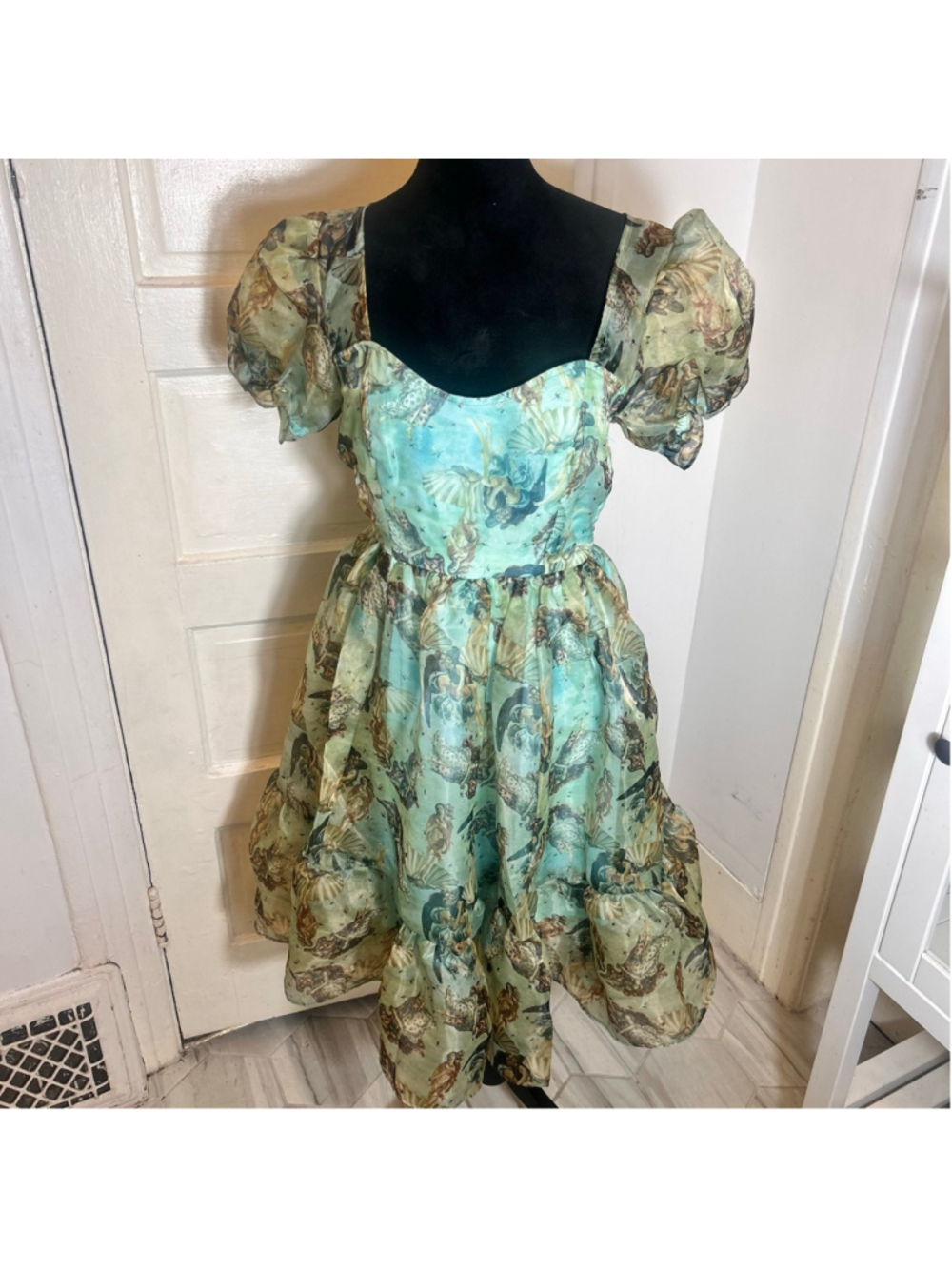 Women's THORN & Fable Birth of Venus Mini Dress S Cosplay Fairy Romantic